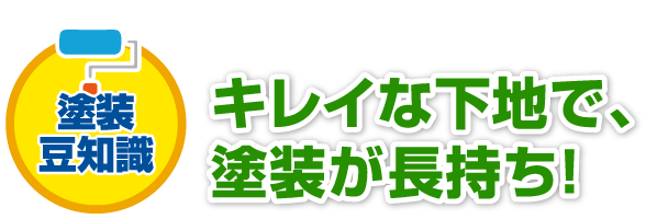 キレイな下地で、塗装が長持ち！